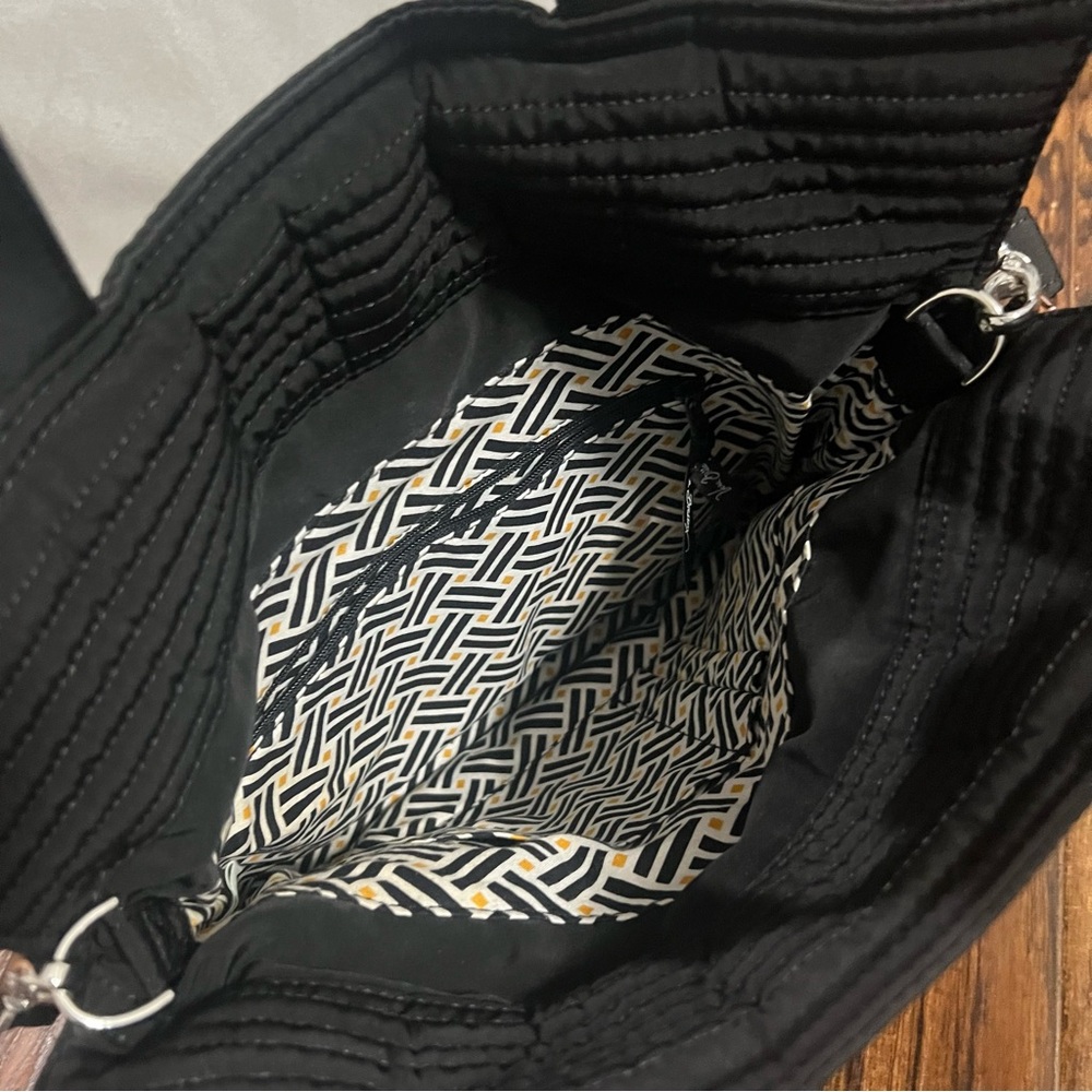 Vera Bradley Black Quilted Tote with Detachable Convertible Crossbody Strap - Picture 7 of 13